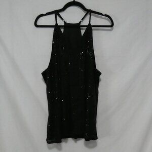 Unbranded | P2P 24 inches measured | Black Sequin Racerback Tank Top